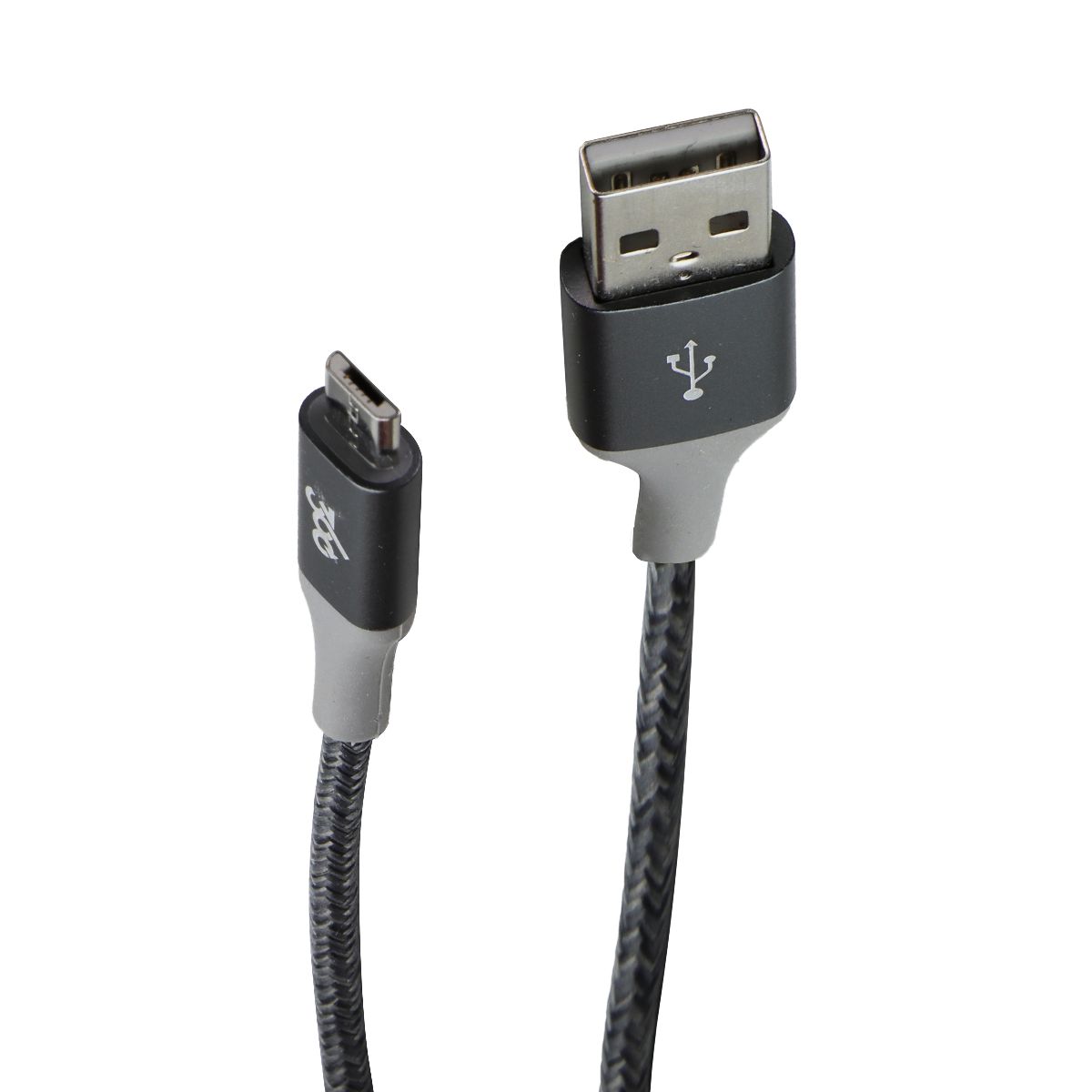 360 Electrical Habitat 4 FT Micro-USB to USB-A Braided Charge Cable - Charcoal Cell Phone - Cables & Adapters 360 Electrical - Simple Cell Bulk Wholesale Pricing - USA Seller