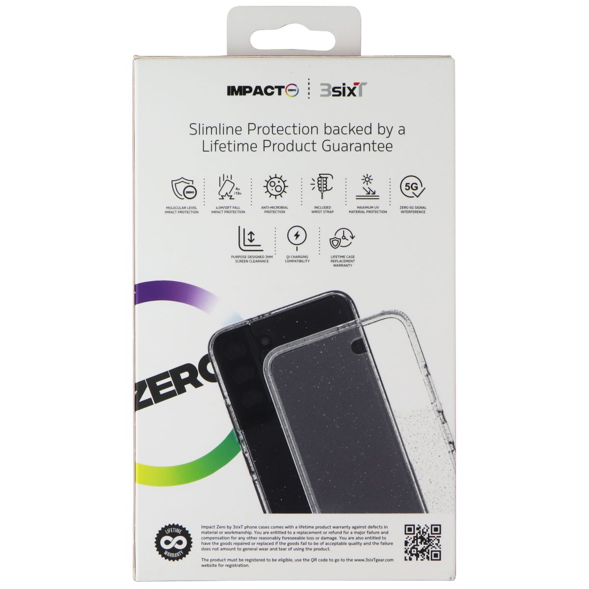 3SIXT Impact Zero Protective Case for Samsung Galaxy (S22+) - Clear/Glitter Cell Phone - Cases, Covers & Skins 3SIXT - Simple Cell Bulk Wholesale Pricing - USA Seller