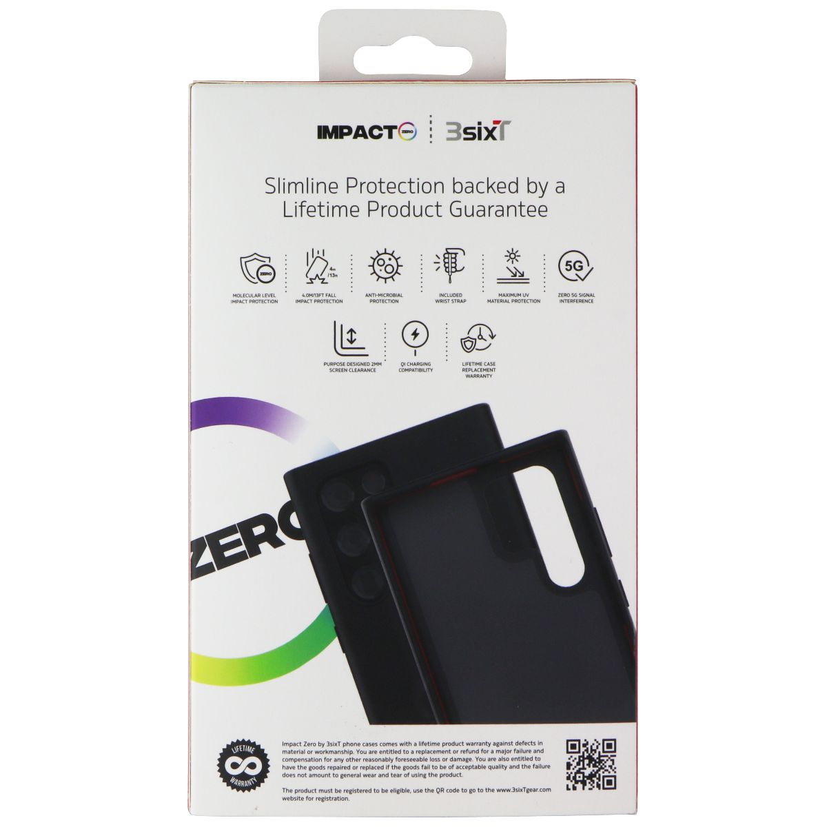 3SIXT Impact Zero Flexible Case for Samsung Galaxy S22 Ultra - Black Cell Phone - Cases, Covers & Skins 3SIXT - Simple Cell Bulk Wholesale Pricing - USA Seller