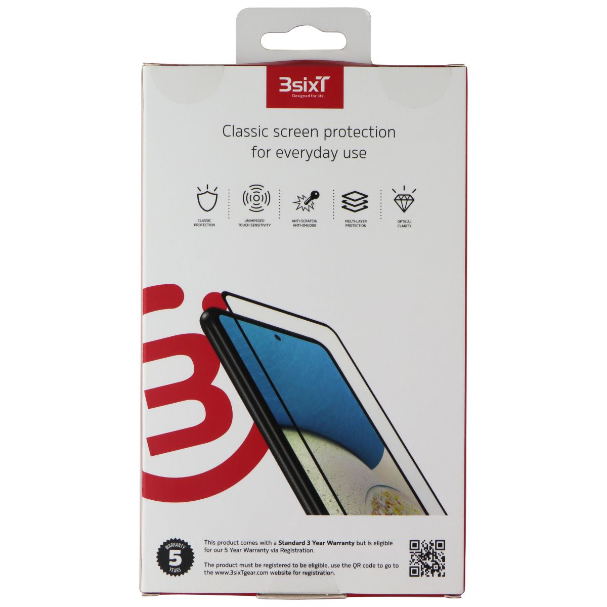 3SIXT PrismShield Glass Screen Protector for Samsung Galaxy A52/ A53 Cell Phone - Screen Protectors 3SIXT - Simple Cell Bulk Wholesale Pricing - USA Seller