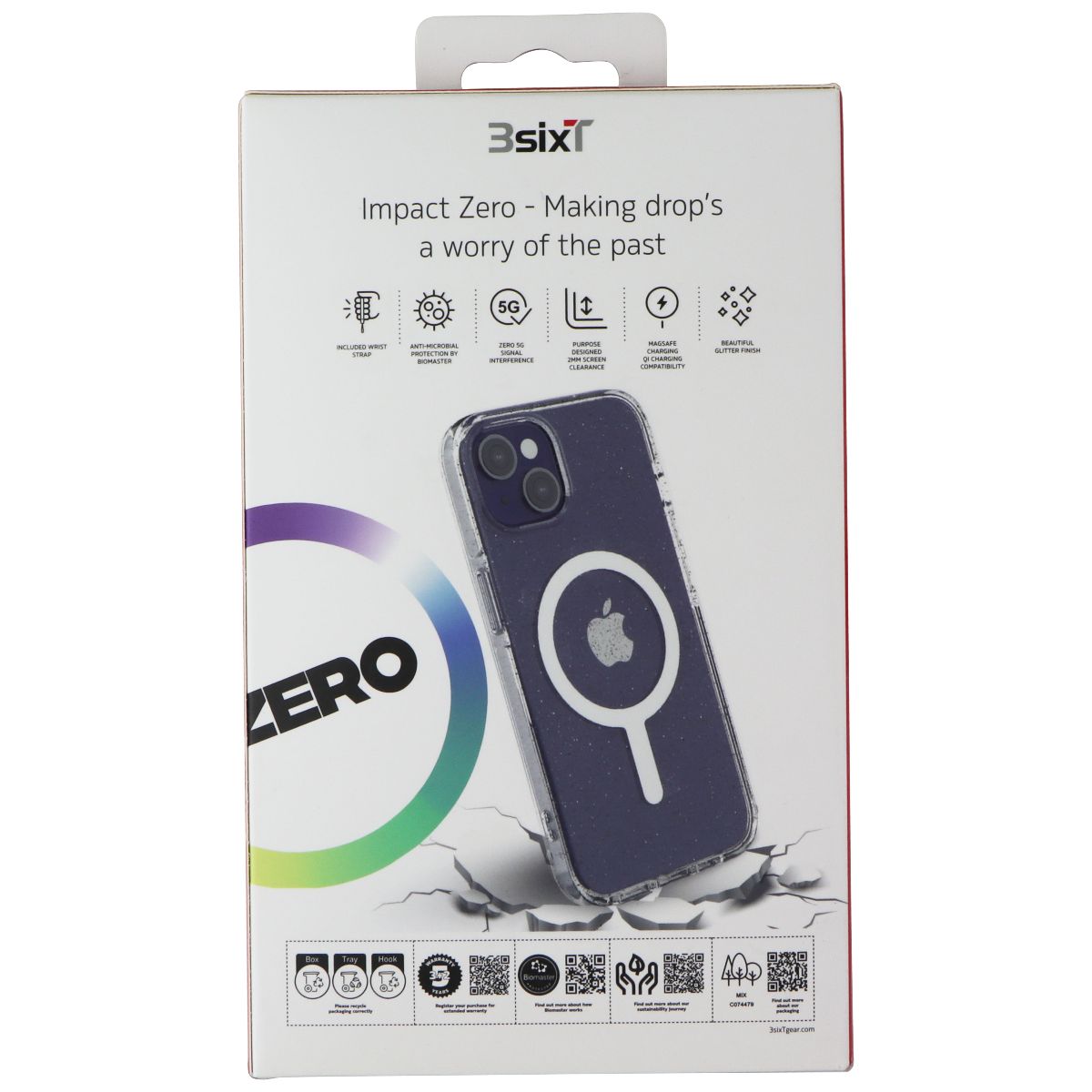 3SIXT Impact Zero Series Case for MagSafe for Apple iPhone 13 - Glitter