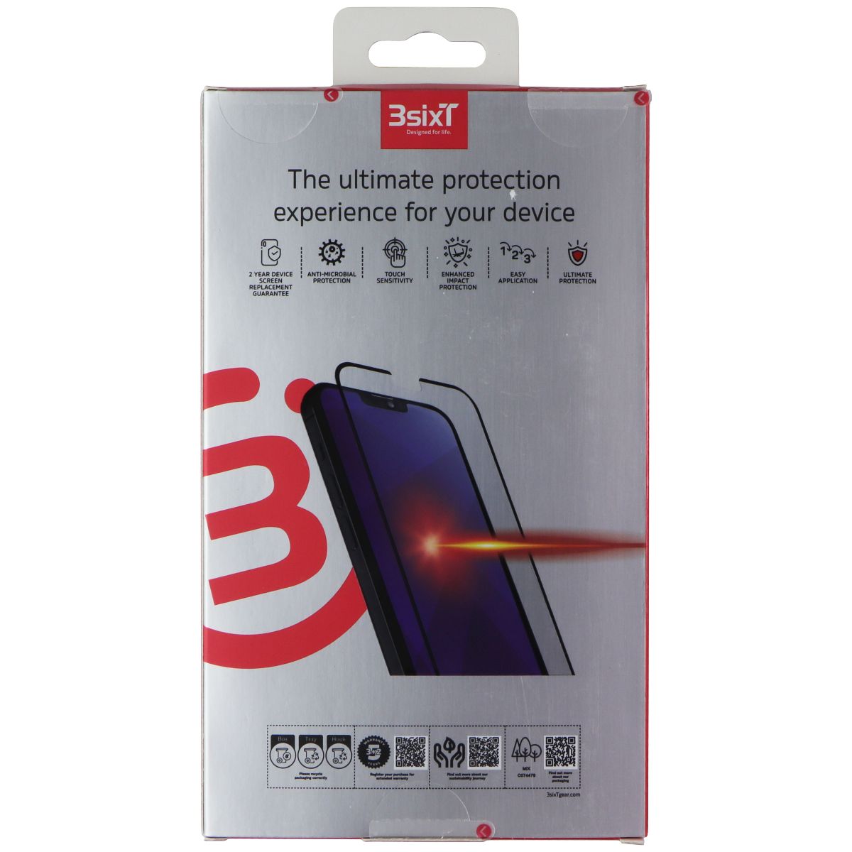 3SIXT PrismShield Hybrid Protector for iPhone 13 Pro Max/12 Pro Max (Ultimate) Cell Phone - Screen Protectors 3SIXT - Simple Cell Bulk Wholesale Pricing - USA Seller