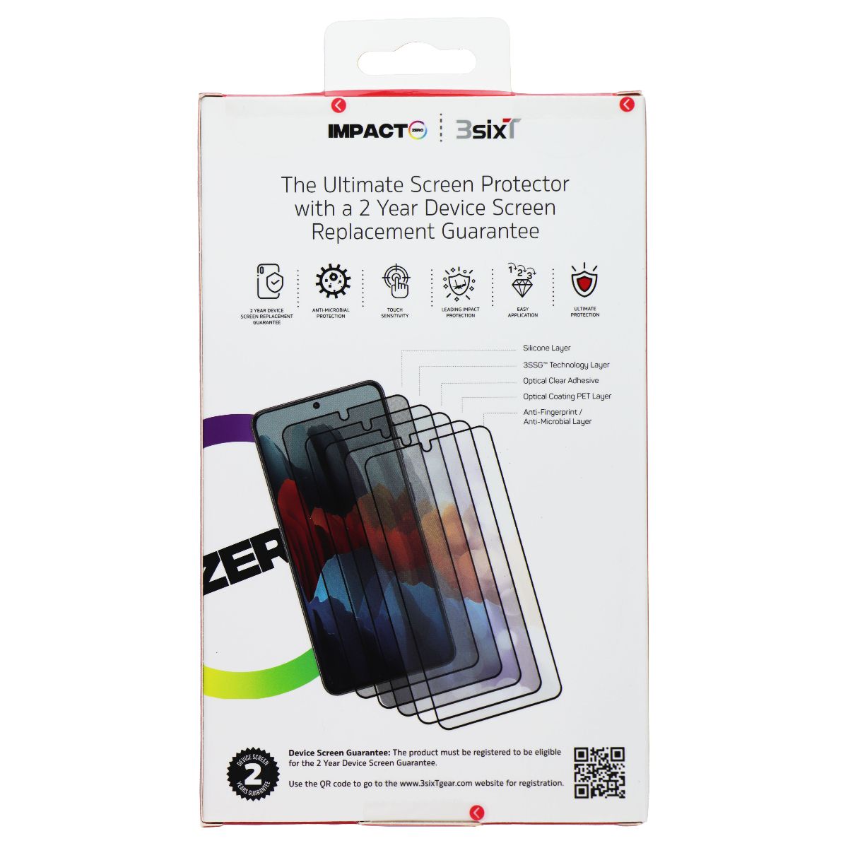3SIXT ImpactZero Ultimate Screen Protector for Samsung Galaxy S22+ (Plus) Cell Phone - Screen Protectors 3SIXT - Simple Cell Bulk Wholesale Pricing - USA Seller