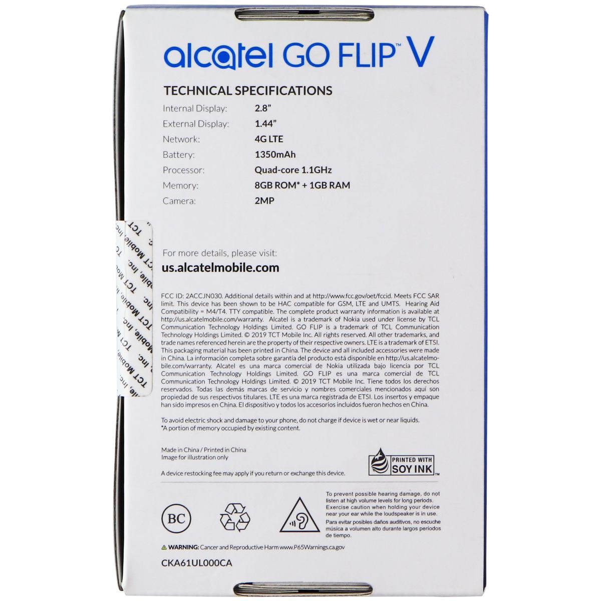 Alcatel Go Flip V (4051S) Cell Phone (Verizon ONLY) - 8GB / Black Cell Phones & Smartphones Alcatel - Simple Cell Bulk Wholesale Pricing - USA Seller