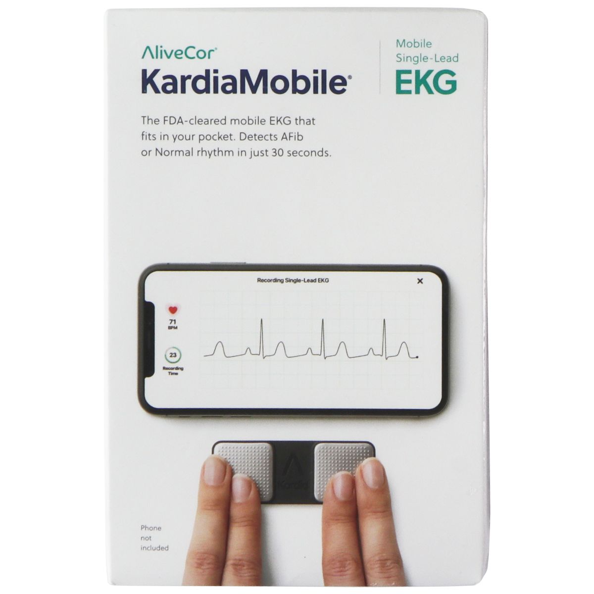AliveCor KardiaMobile 1-Lead Personal EKG Monitor with Phone Clip Fitness Technology - Heart Rate Monitors AliveCor - Simple Cell Bulk Wholesale Pricing - USA Seller