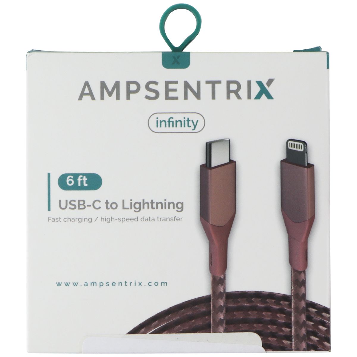 AmpSentrix Infinity (6Ft) USB-C to 8-Pin Lightning Charge/Sync Cable - Rose Gold Cell Phone - Cables & Adapters AmpSentrix - Simple Cell Bulk Wholesale Pricing - USA Seller