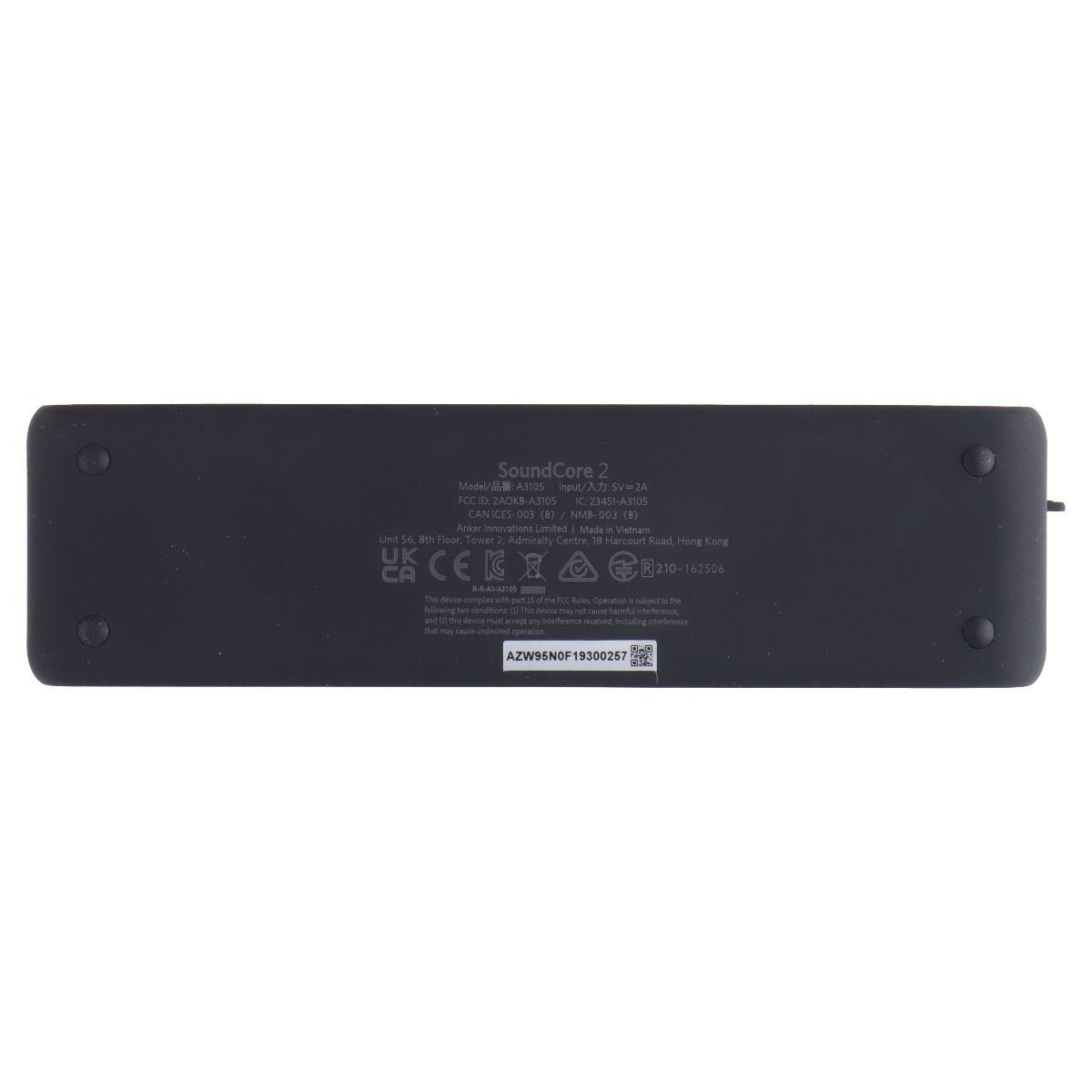 Anker SoundCore 2 Portable Bluetooth Speaker with Stereo Sound - Black (A3105) Cell Phone - Audio Docks & Speakers Anker - Simple Cell Bulk Wholesale Pricing - USA Seller