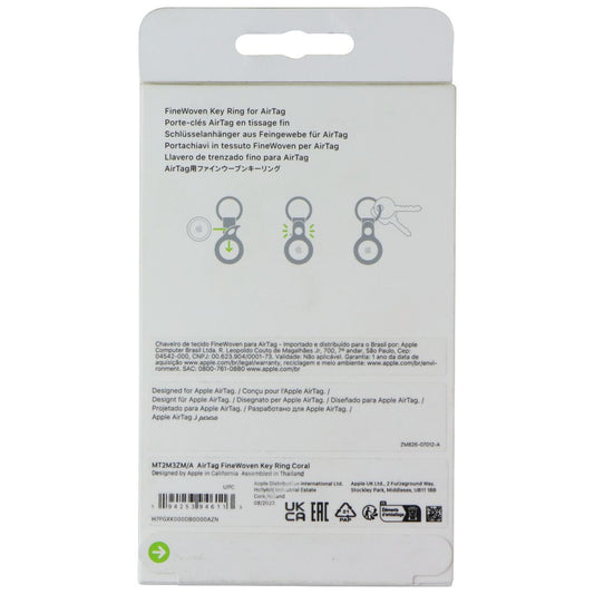 Apple AirTag FineWoven Key Ring - Coral (MT2M3ZM/A) Cell Phone - Mounts & Holders Apple - Simple Cell Bulk Wholesale Pricing - USA Seller