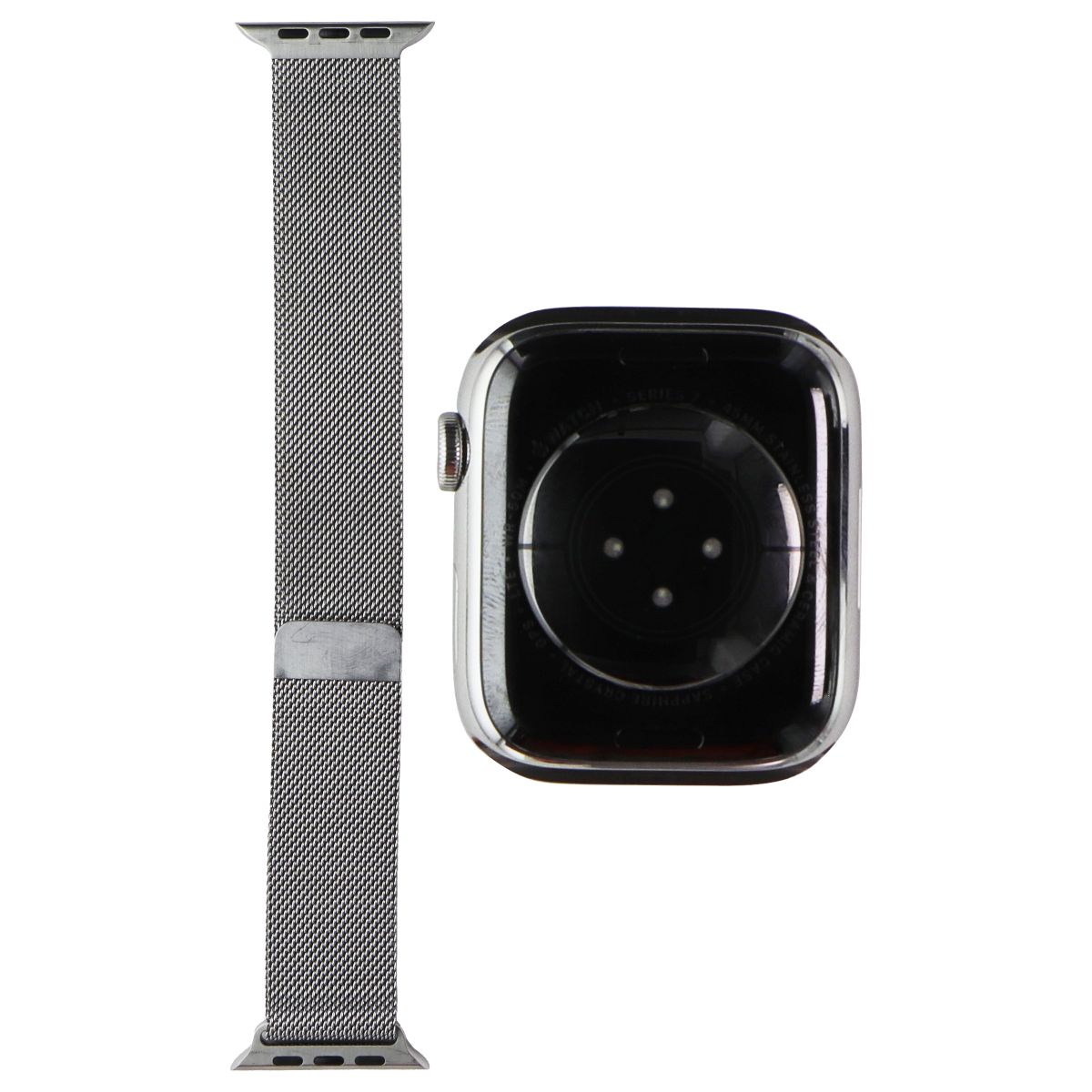 Apple Watch Series 7 (GPS + LTE) A2477 (45mm) Silver SS/Silver Milanese Loop Smart Watches Apple - Simple Cell Bulk Wholesale Pricing - USA Seller