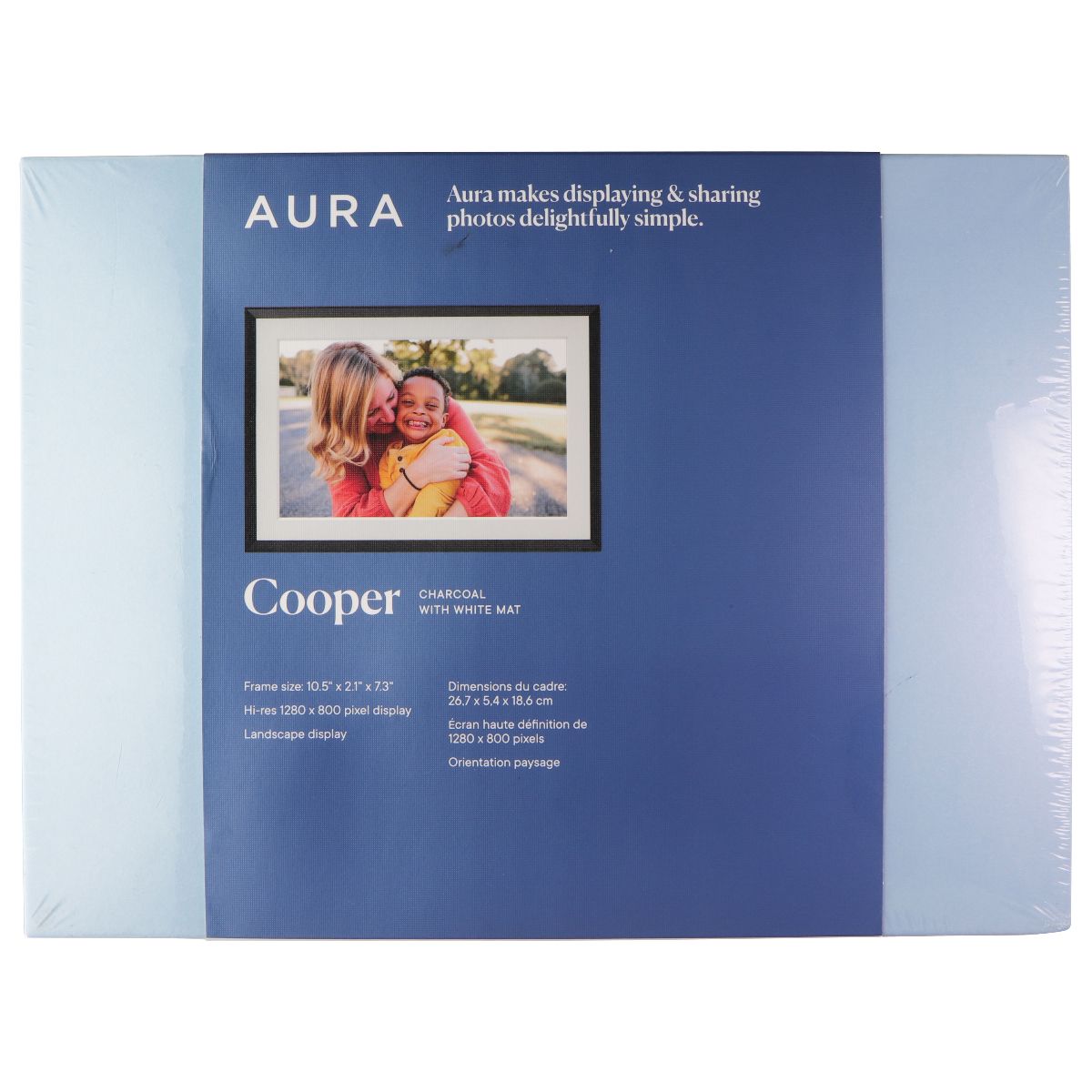 Aura (AFSC22-MAT) Cooper (10.1-in) Charcoal With White Mat Digital Picture Frame Digital Camera - Digital Photo Frames Aura - Simple Cell Bulk Wholesale Pricing - USA Seller