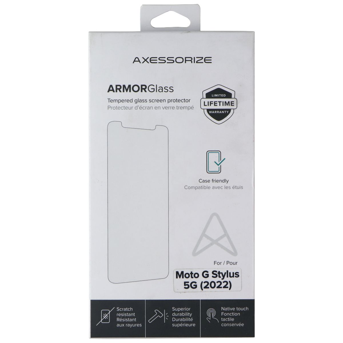 Axessorize ArmorGlass Tempered Screen Protector for Moto G Stylus 5G (2022) Cell Phone - Screen Protectors Axessorize - Simple Cell Bulk Wholesale Pricing - USA Seller