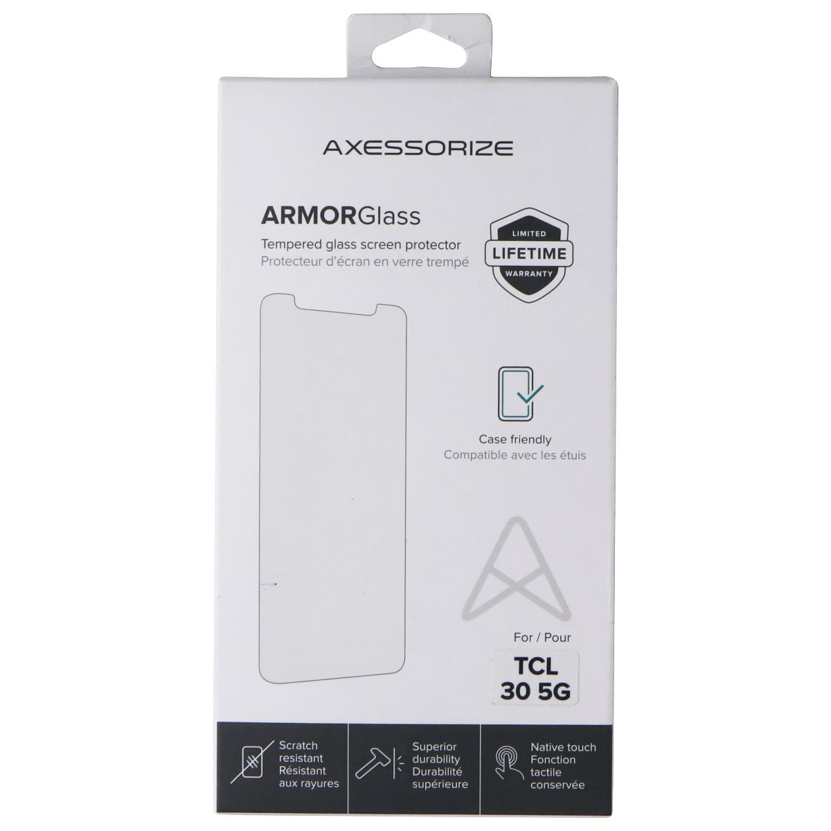 Axessorize ArmorGlass Tempered Glass for TCL 30 5G Cell Phone - Screen Protectors Axessorize - Simple Cell Bulk Wholesale Pricing - USA Seller