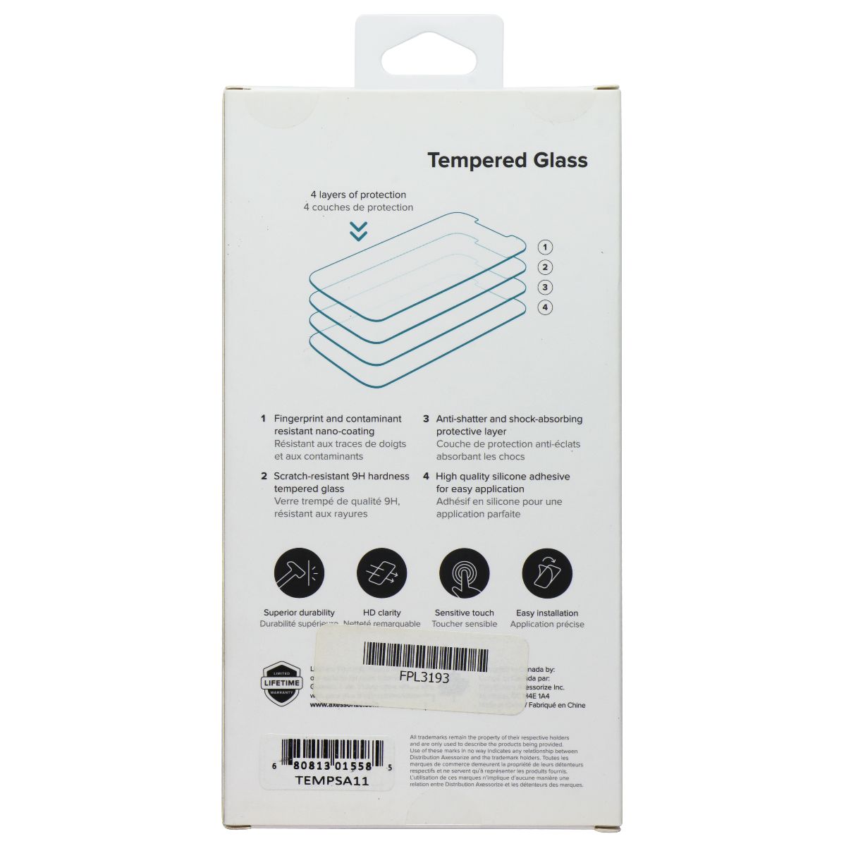 Axessorize Tempered Glass Screen Protector for Samsung Galaxy A11 Cell Phone - Screen Protectors Axessorize - Simple Cell Bulk Wholesale Pricing - USA Seller