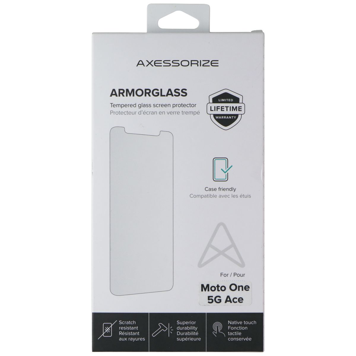 Axessorize ARMORGlass Screen Protector for Motorola Moto One 5G Ace Cell Phone - Screen Protectors Axessorize - Simple Cell Bulk Wholesale Pricing - USA Seller