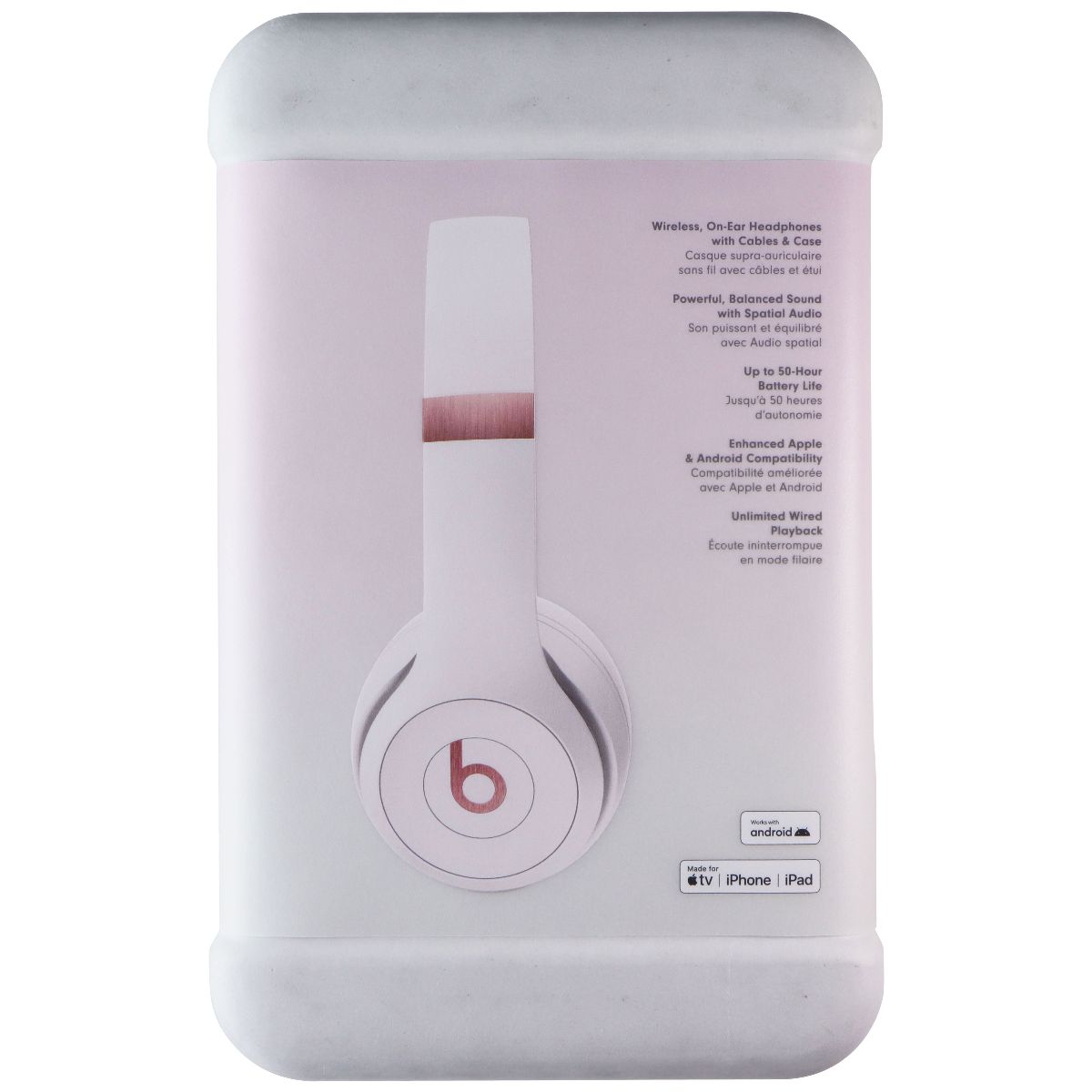 Beats Solo 4 - Wireless On-Ear Bluetooth Headphones - Cloud Pink (MUW33LL/A) Portable Audio - Headphones Beats - Simple Cell Bulk Wholesale Pricing - USA Seller