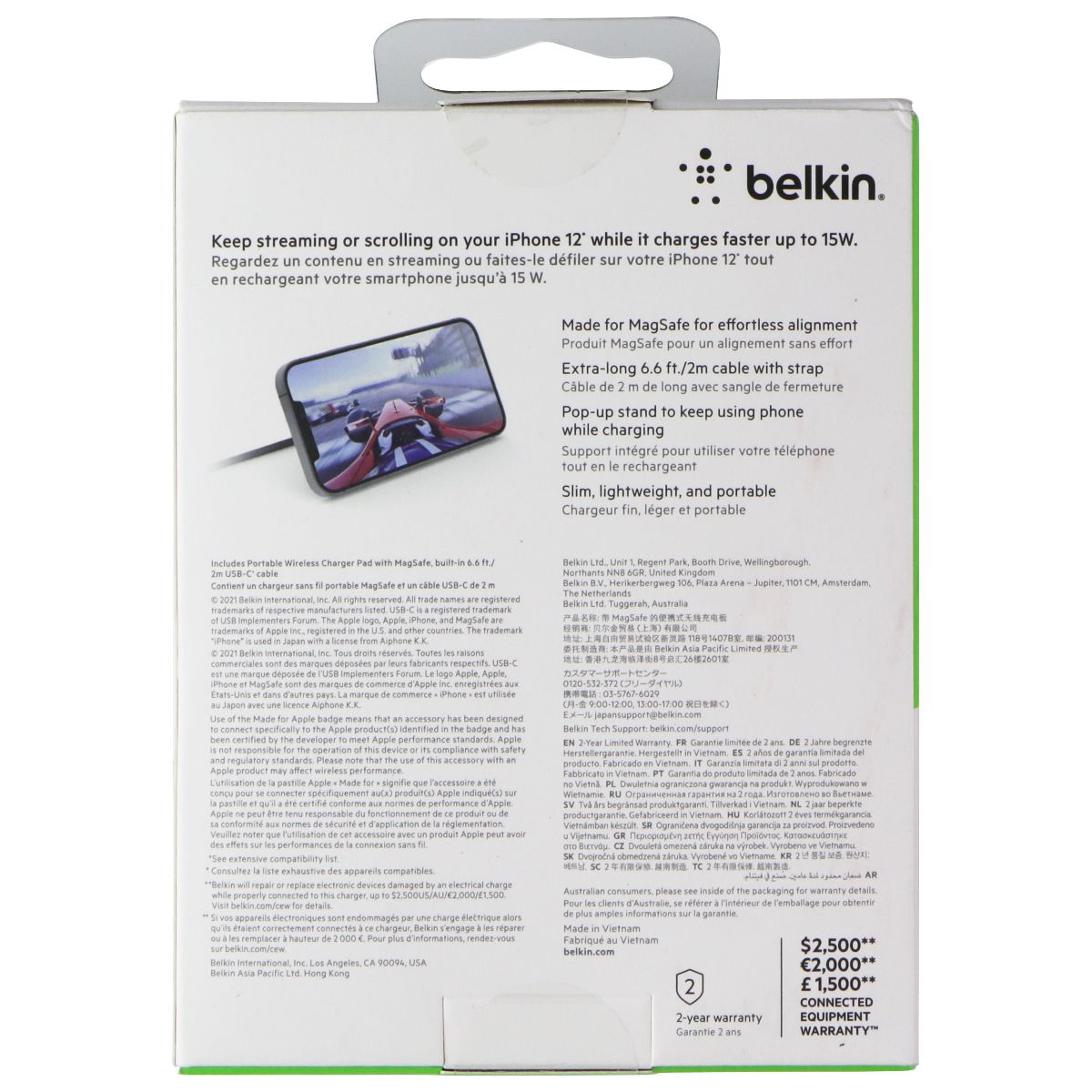 Belkin (15W) Boost Charge Pro Portable Wireless Charger Pad with MagSafe - Black Cell Phone - Chargers & Cradles Belkin - Simple Cell Bulk Wholesale Pricing - USA Seller