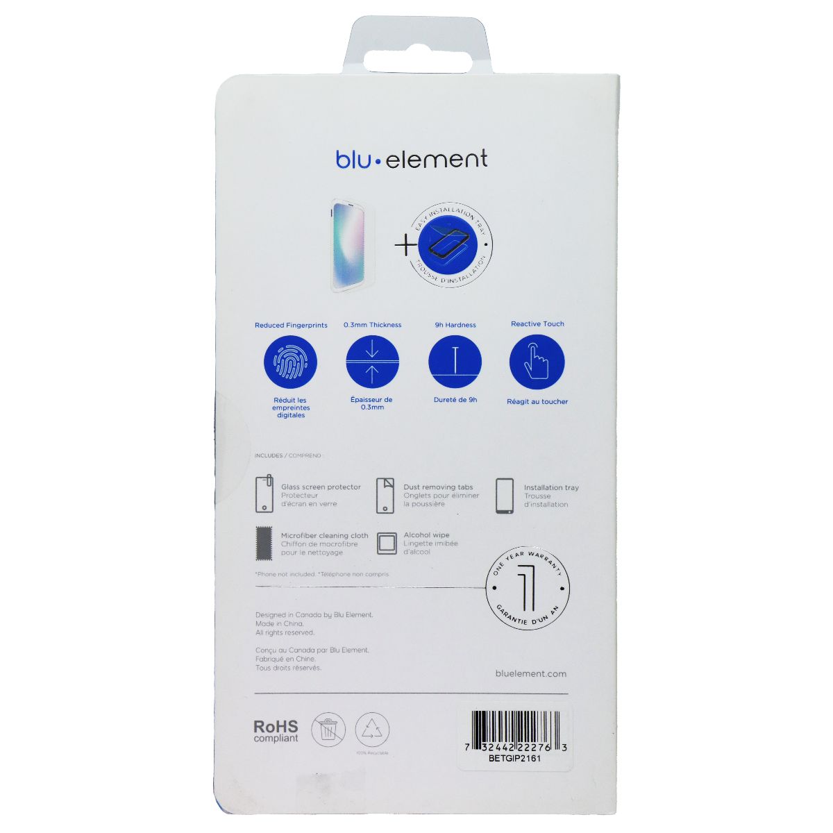 BLU Element Glass Screen Protector for Apple iPhone 13 / 13 Pro / 12 / 12 Pro Cell Phone - Screen Protectors Blu Element - Simple Cell Bulk Wholesale Pricing - USA Seller