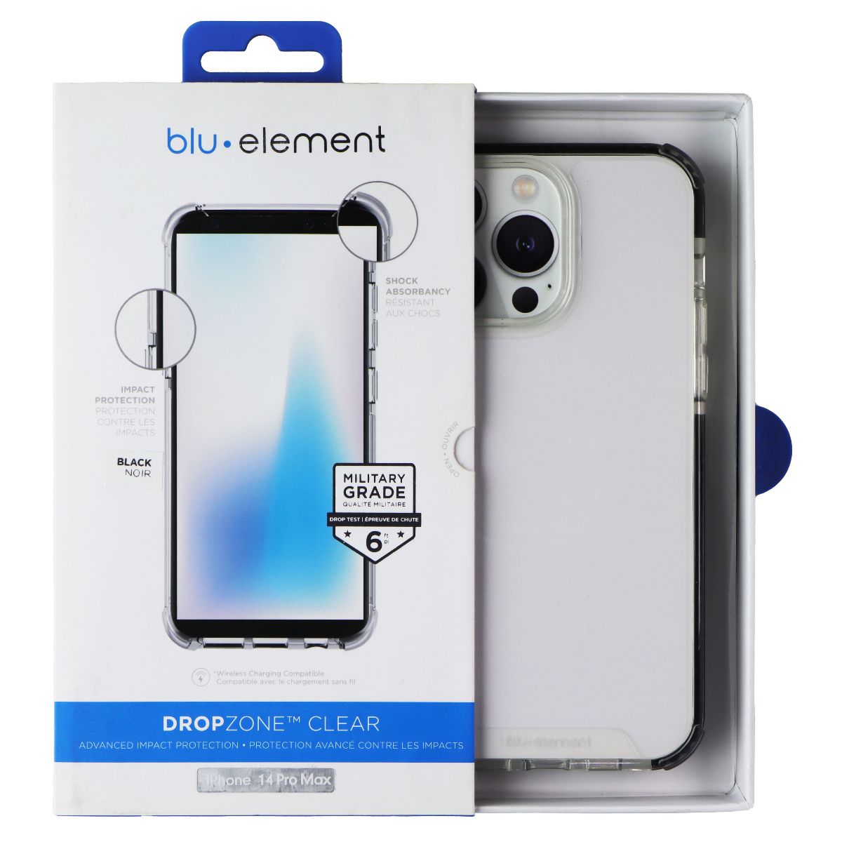 Blu Element Dropzone Clear Case for Apple iPhone 14 Pro Max - Black / Clear Cell Phone - Cases, Covers & Skins Blu Element - Simple Cell Bulk Wholesale Pricing - USA Seller