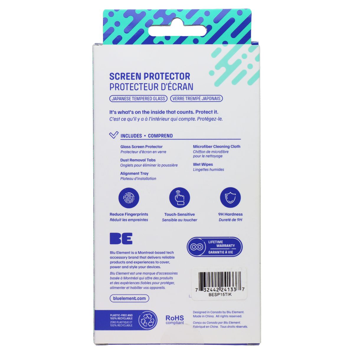 Blu Element Tempered Glass Screen Protector for Apple iPhone 15 - Clear Cell Phone - Screen Protectors Blu Element - Simple Cell Bulk Wholesale Pricing - USA Seller