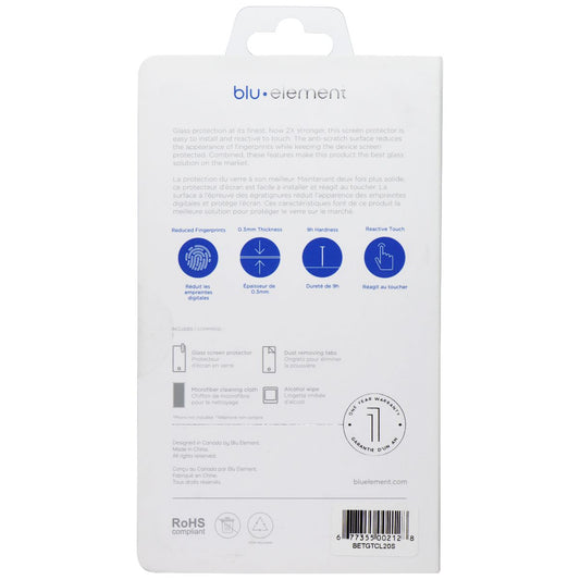 Blu Element Tempered Glass Screen Protector for TCL 20S Cell Phone - Screen Protectors Blu Element - Simple Cell Bulk Wholesale Pricing - USA Seller
