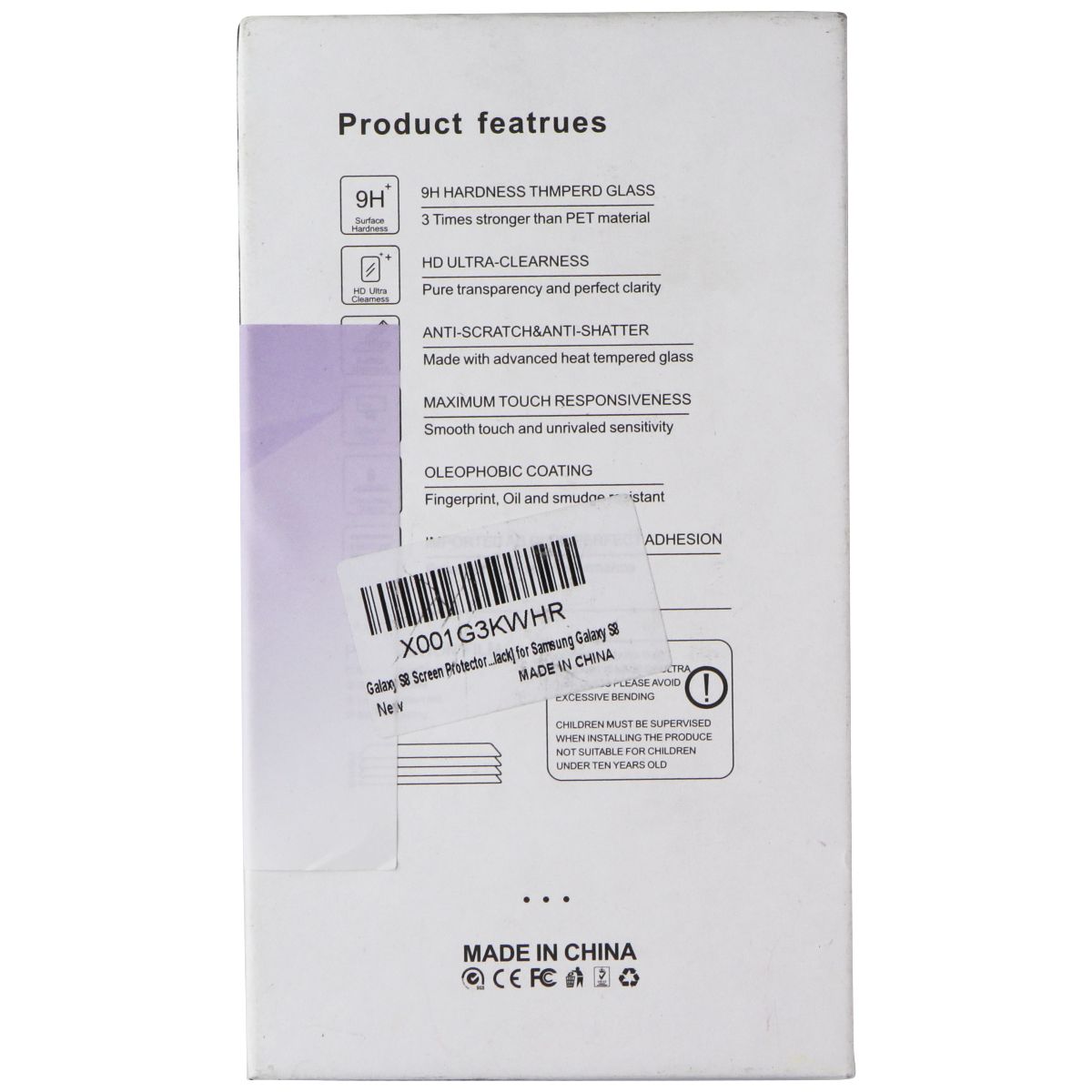 Candywe Tempered Glass Screen Protector for Samsung Galaxy S8 - Clear Cell Phone - Screen Protectors Candywe - Simple Cell Bulk Wholesale Pricing - USA Seller