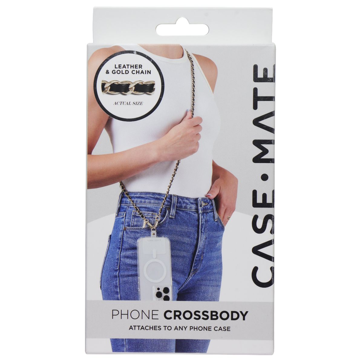 Case-Mate Phone Crossbody Adjustable Smartphone Leather & Gold Chain - Black Cell Phone - Other Accessories Case-Mate - Simple Cell Bulk Wholesale Pricing - USA Seller