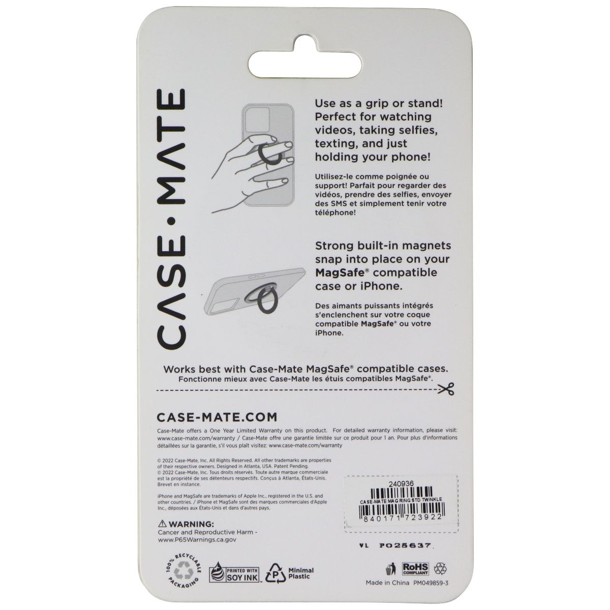 Case-Mate Magnetic Ring Stand for MagSafe Devices - Twinkle Diamond