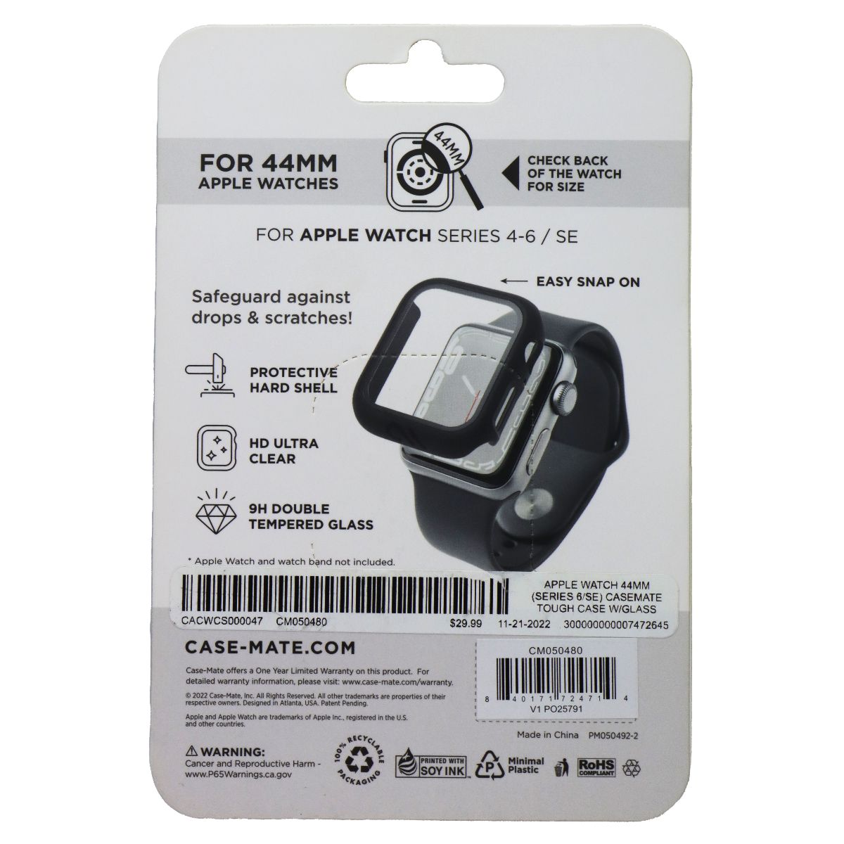 Case-Mate Tough Watch Case for Apple Watch Series 4-6 / SE - Black Smart Watch Accessories - Smart Watch Cases Case-Mate - Simple Cell Bulk Wholesale Pricing - USA Seller