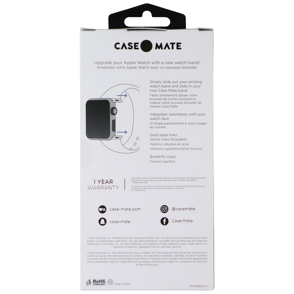 Case-Mate Metal Linked Band for Apple Watch 1-6/SE (42-44M) Rose Gold St. Steel Smart Watch Accessories - Watch Bands Case-Mate - Simple Cell Bulk Wholesale Pricing - USA Seller