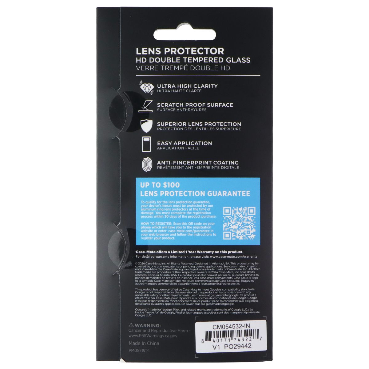 Case-Mate Double Tempered Glass Lens Protector for Google Pixel 9 Cell Phone - Screen Protectors Case-Mate - Simple Cell Bulk Wholesale Pricing - USA Seller