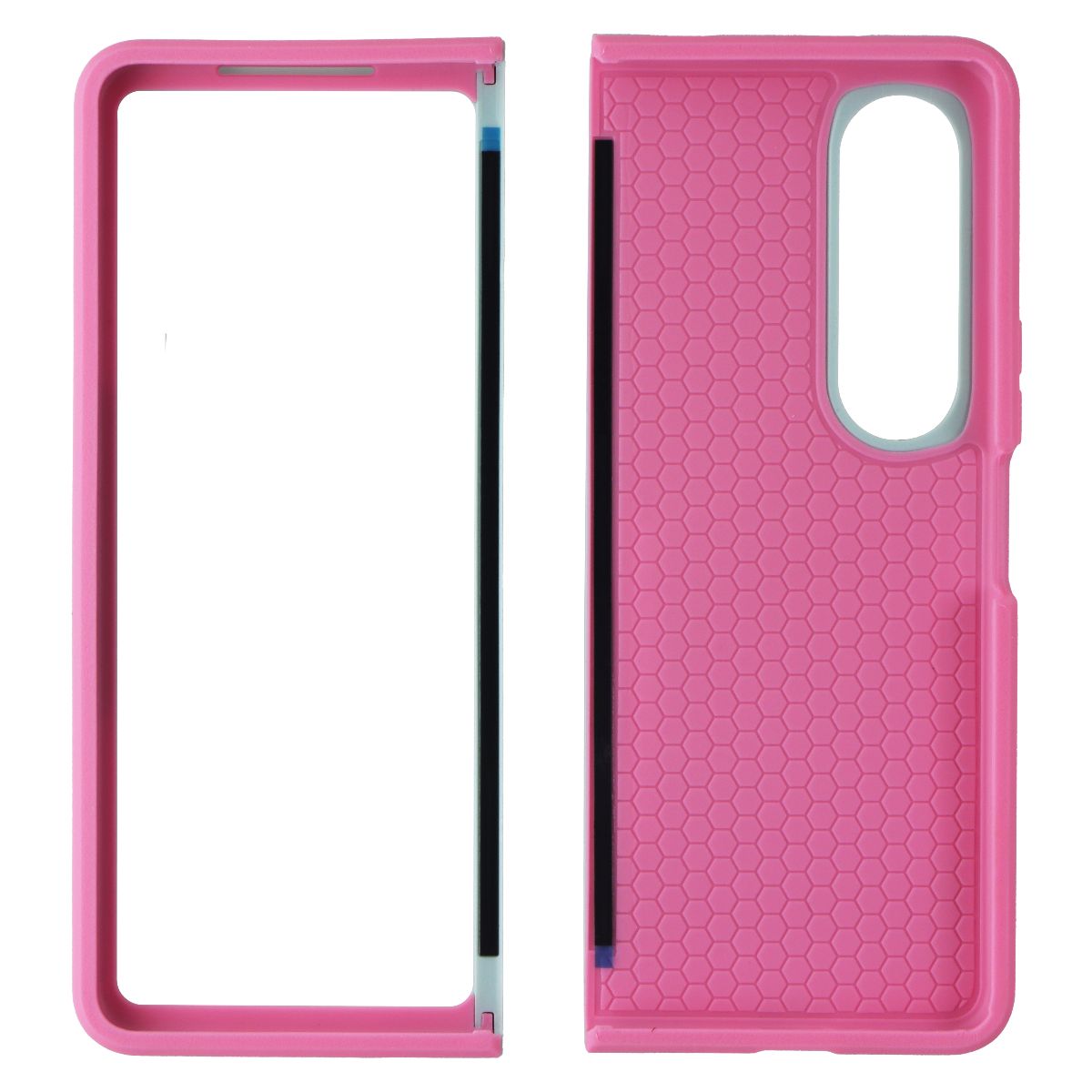 Case Brand Case for Samsung Galaxy Z Fold4 - Aqua / Pink Cell Phone - Cases, Covers & Skins Case - Simple Cell Bulk Wholesale Pricing - USA Seller