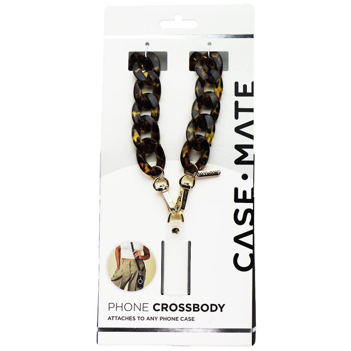 Case-Mate Crossbody Phone Lanyard / Chain- Tortoiseshell Cell Phone - Other Accessories Case-Mate - Simple Cell Bulk Wholesale Pricing - USA Seller