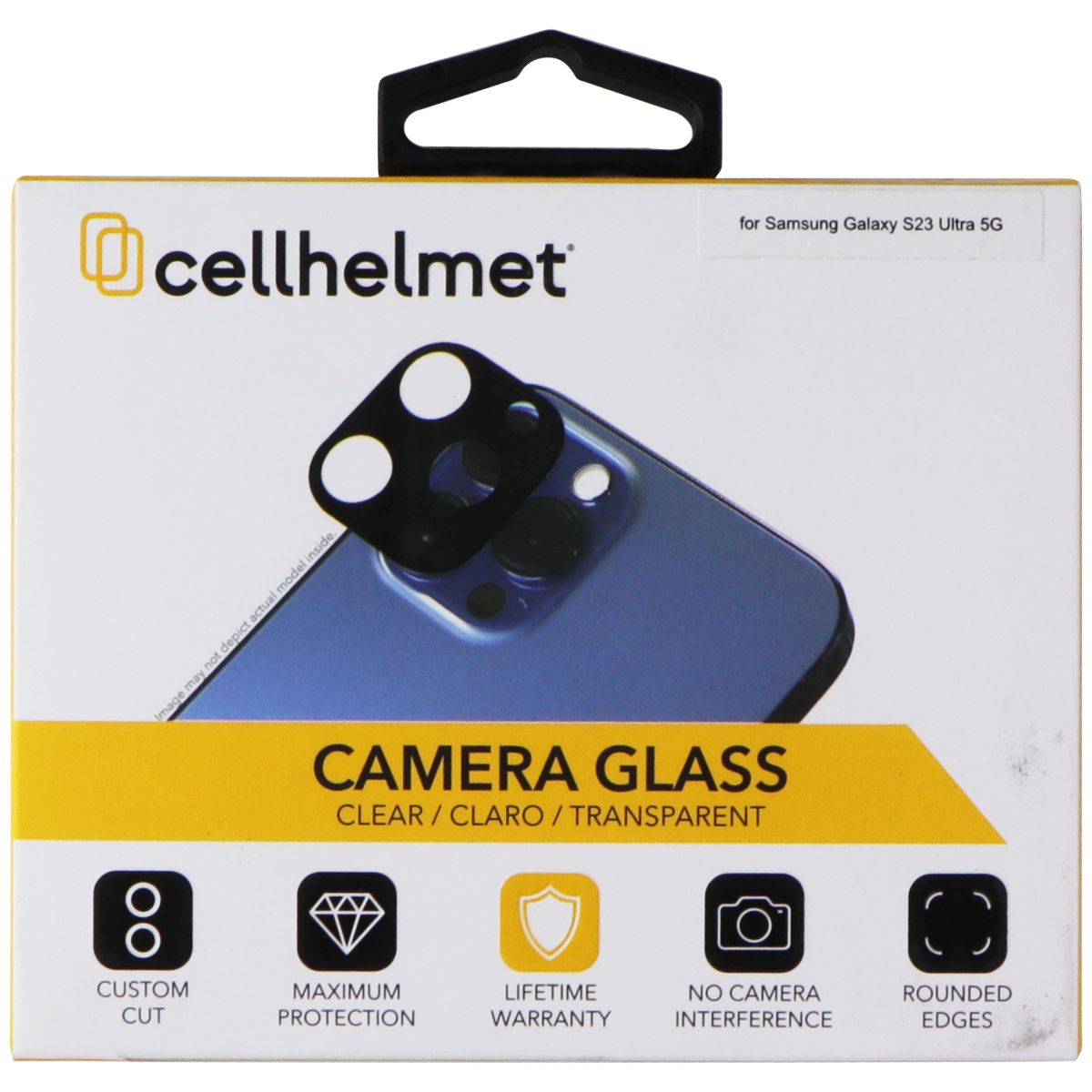 CellHelmet Camera Glass for Samsung Galaxy S23 Ultra 5G Cell Phone - Screen Protectors CellHelmet - Simple Cell Bulk Wholesale Pricing - USA Seller