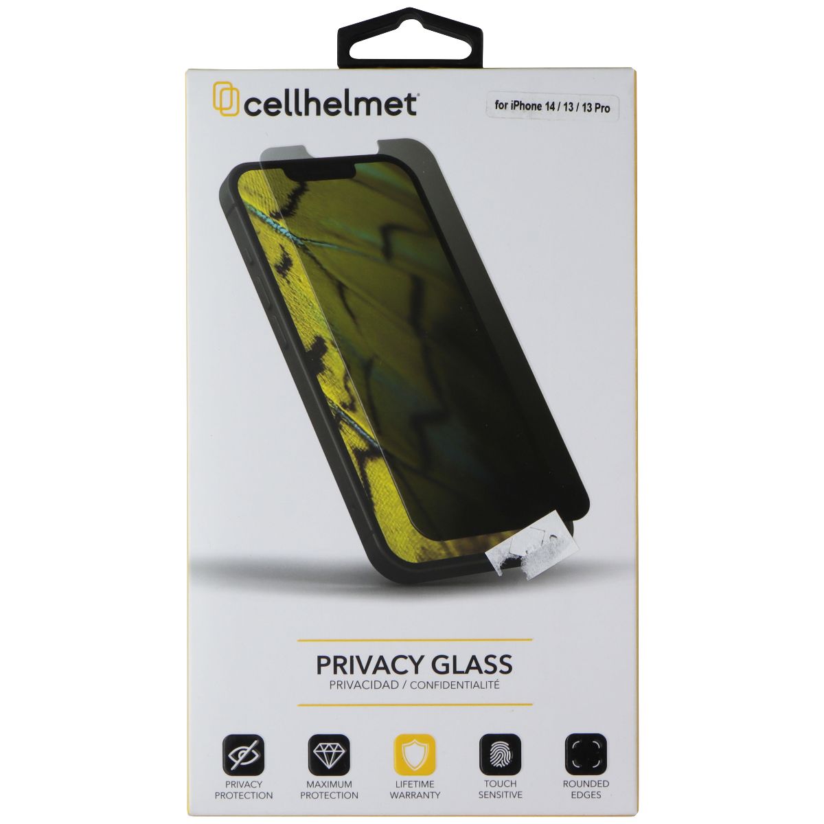 CellHellmet Privacy Glass for iPhone 14/ 13/ 13 Pro Cell Phone - Screen Protectors CellHelmet - Simple Cell Bulk Wholesale Pricing - USA Seller
