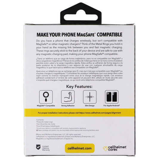 CellHelmet Metal Ring 3-Pack For MagSafe Compatible Charging Cell Phone - Other Accessories CellHelmet - Simple Cell Bulk Wholesale Pricing - USA Seller