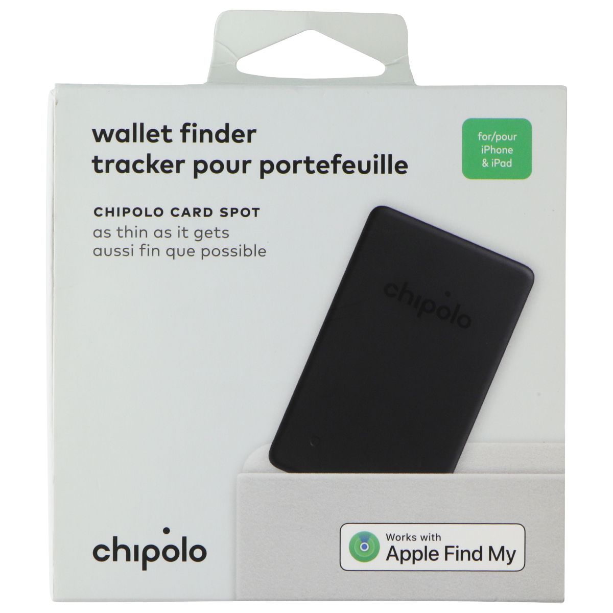 Chipolo Card Spot Bluetooth Wallet Finder for Apple Devices - Black GPS Accessories & Tracking - Tracking Devices Chipolo - Simple Cell Bulk Wholesale Pricing - USA Seller