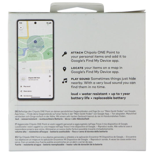 Chipolo One Point Item Finder (For Android Only) - White (C23M) GPS Accessories & Tracking - Tracking Devices Chipolo - Simple Cell Bulk Wholesale Pricing - USA Seller