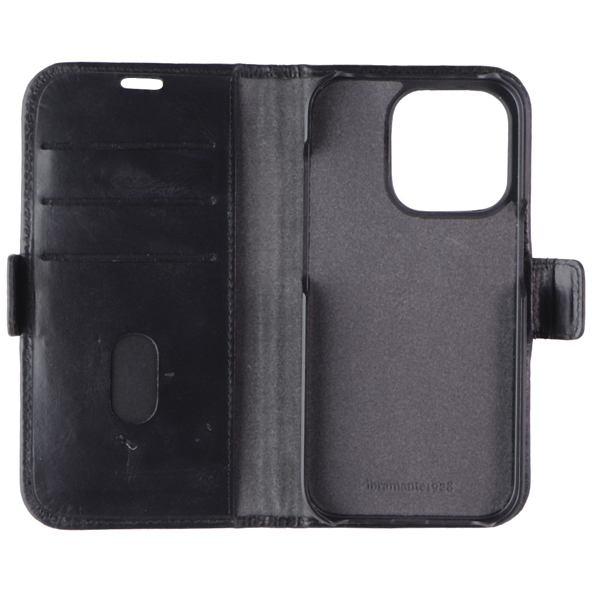 Full-Grain Leather 2-in-1 Wallet Folio Case for Apple iPhone 15 Pro - Black Cell Phone - Cases, Covers & Skins dbramante1928 - Simple Cell Bulk Wholesale Pricing - USA Seller