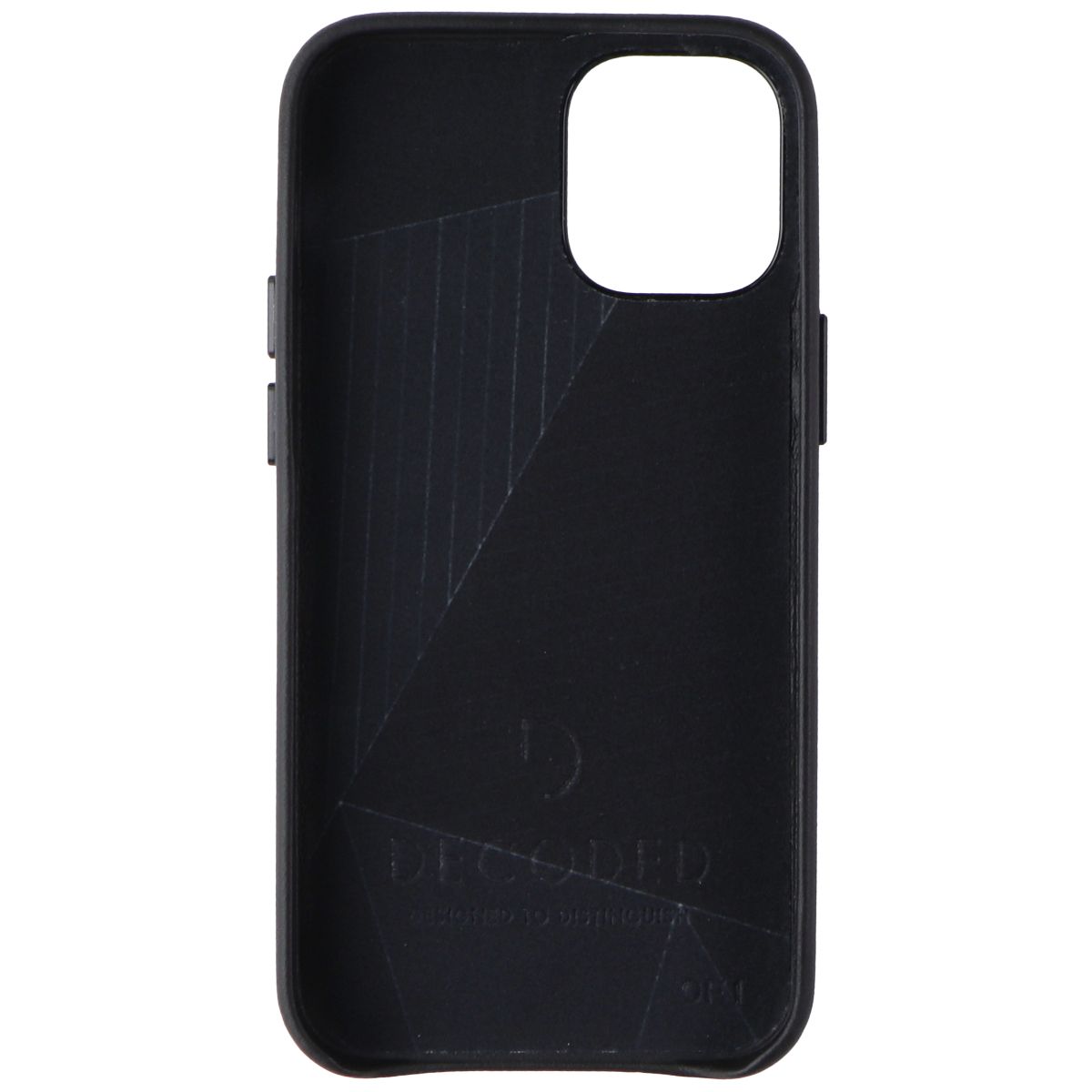 DECODED Leather Back Cover Case for Apple iPhone 12 Mini - Black Cell Phone - Cases, Covers & Skins Decoded - Simple Cell Bulk Wholesale Pricing - USA Seller