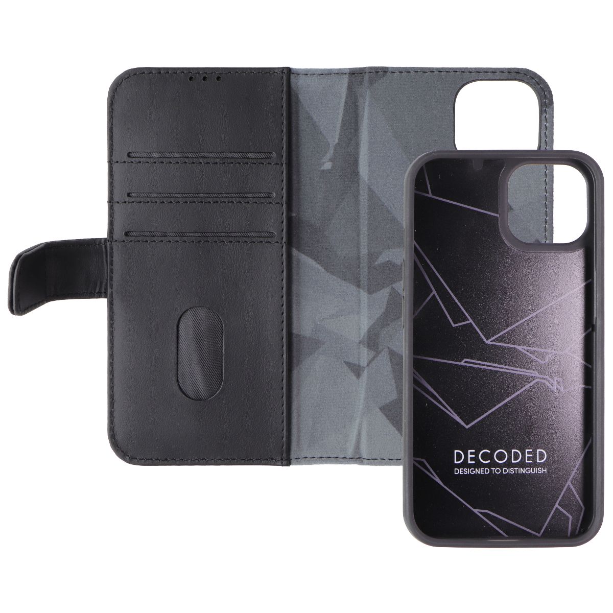 Decoded Detachable Wallet Case for MagSafe for Apple iPhone 13 - Black Cell Phone - Cases, Covers & Skins Decoded - Simple Cell Bulk Wholesale Pricing - USA Seller