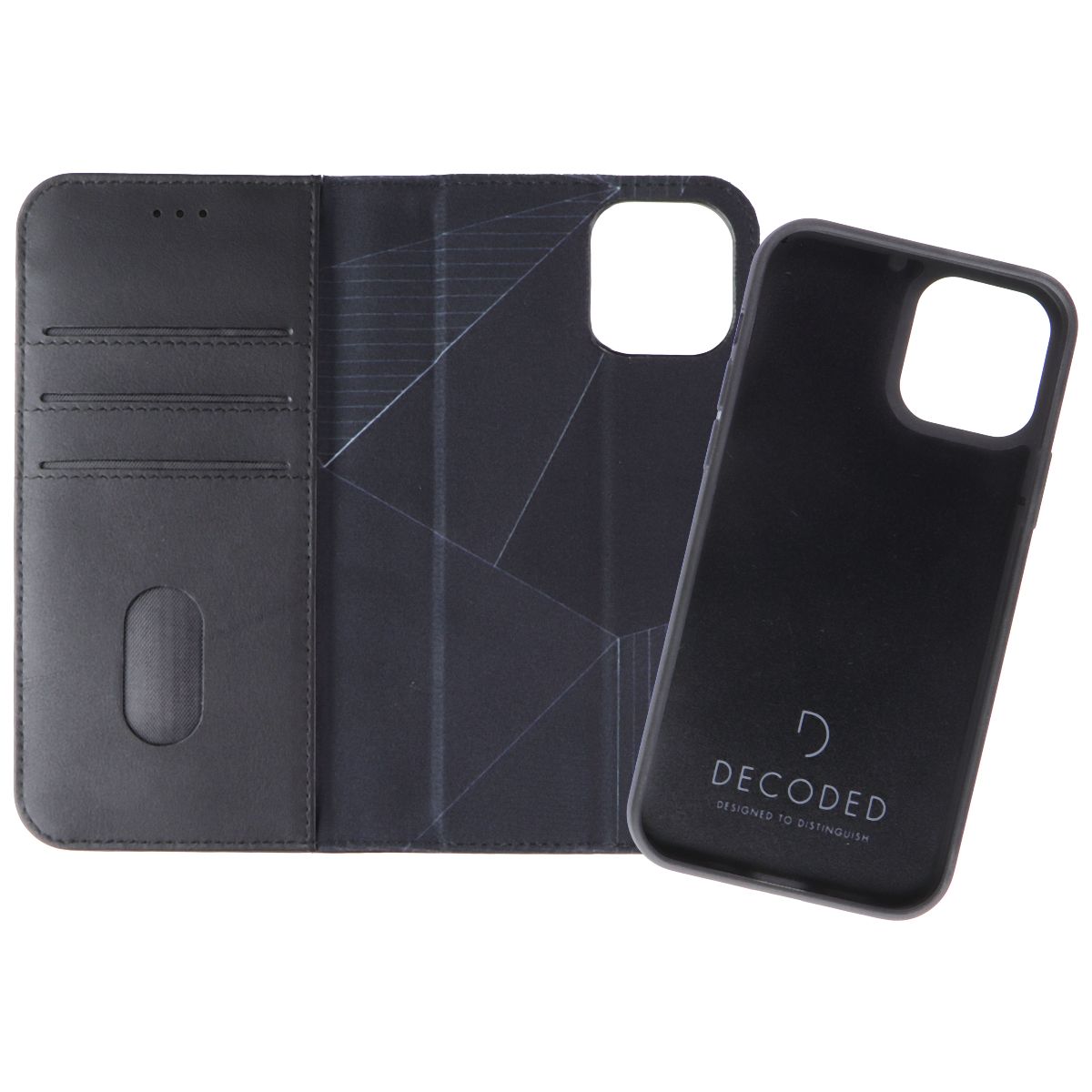 Decoded Detachable Wallet Case for Apple iPhone 12 / 12 Pro - Black Cell Phone - Cases, Covers & Skins Decoded - Simple Cell Bulk Wholesale Pricing - USA Seller