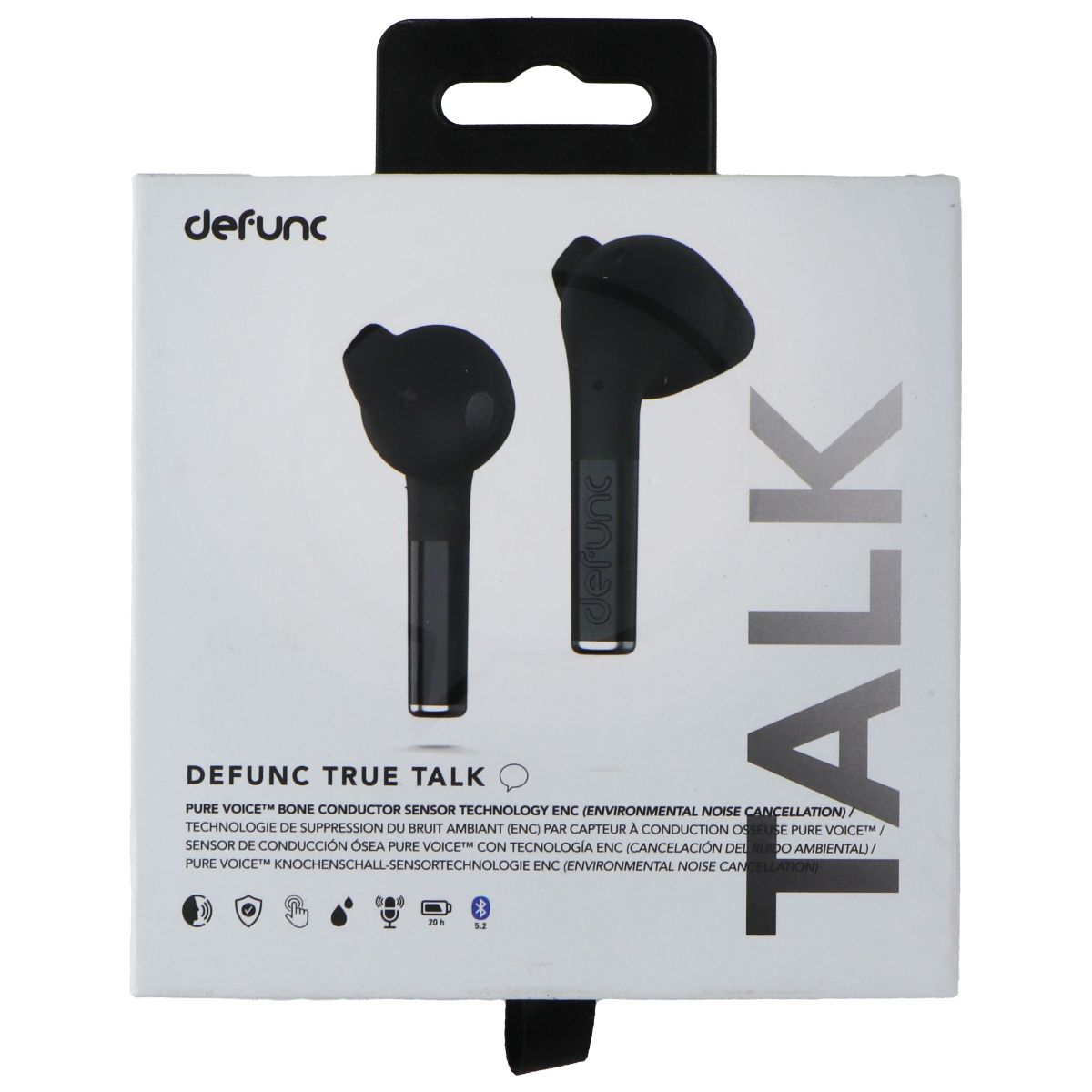 Defunc True Talk Wireless Bluetooth Earbud Headphones - Black Portable Audio - Headphones Defunc - Simple Cell Bulk Wholesale Pricing - USA Seller