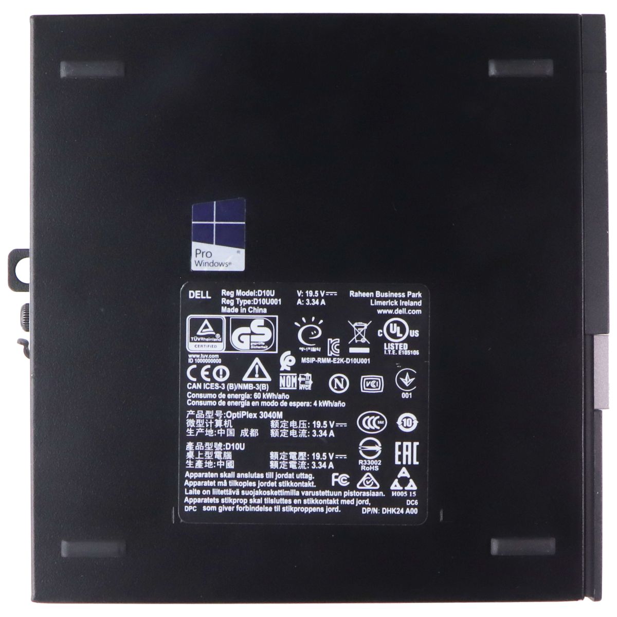 Dell Optiplex 3040 Micro Tower Desktop (D10U) i3-6100T/500GB/8GB/10 HOME