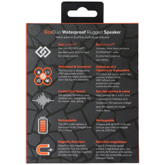 ECOXGEAR EcoDuo Waterproof Rugged Mini Portable Speaker - Blue (GDI-EXPB2102) iPod, Audio Player Accessories - Audio Docks & Mini Speakers ECOXGEAR - Simple Cell Bulk Wholesale Pricing - USA Seller