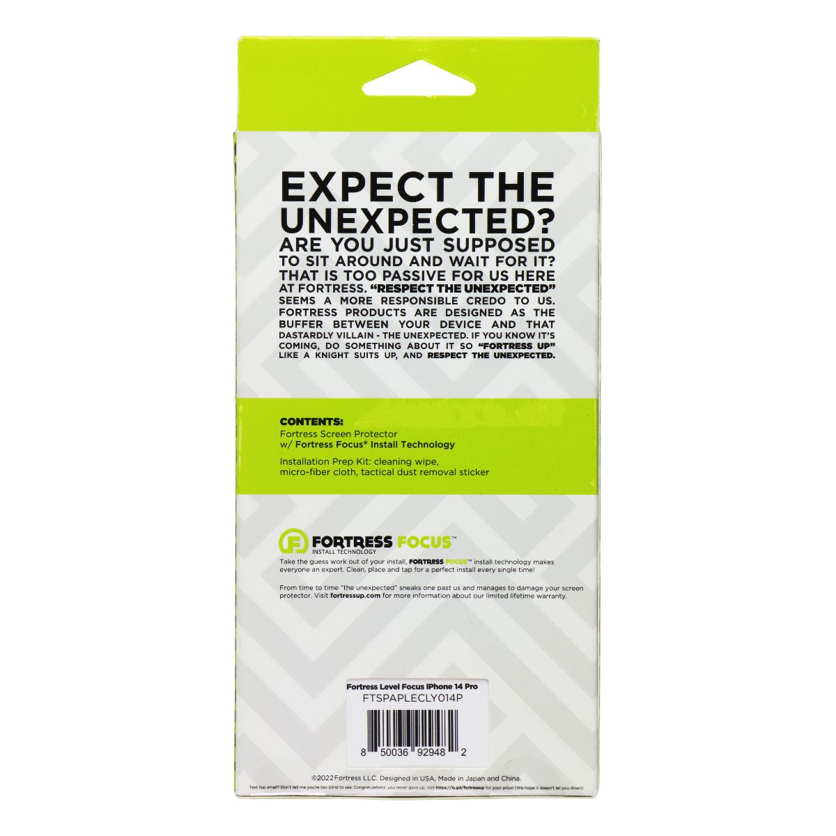 Fortress Level Flat Tempered Glass Screen Protector for Apple iPhone 14 Pro Cell Phone - Screen Protectors Fortress - Simple Cell Bulk Wholesale Pricing - USA Seller
