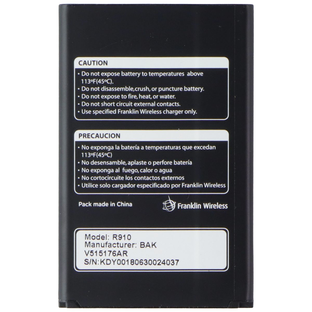 Franklin Wireless 3000mAh OEM Replacement (R910) Mobile Hotspot Battery