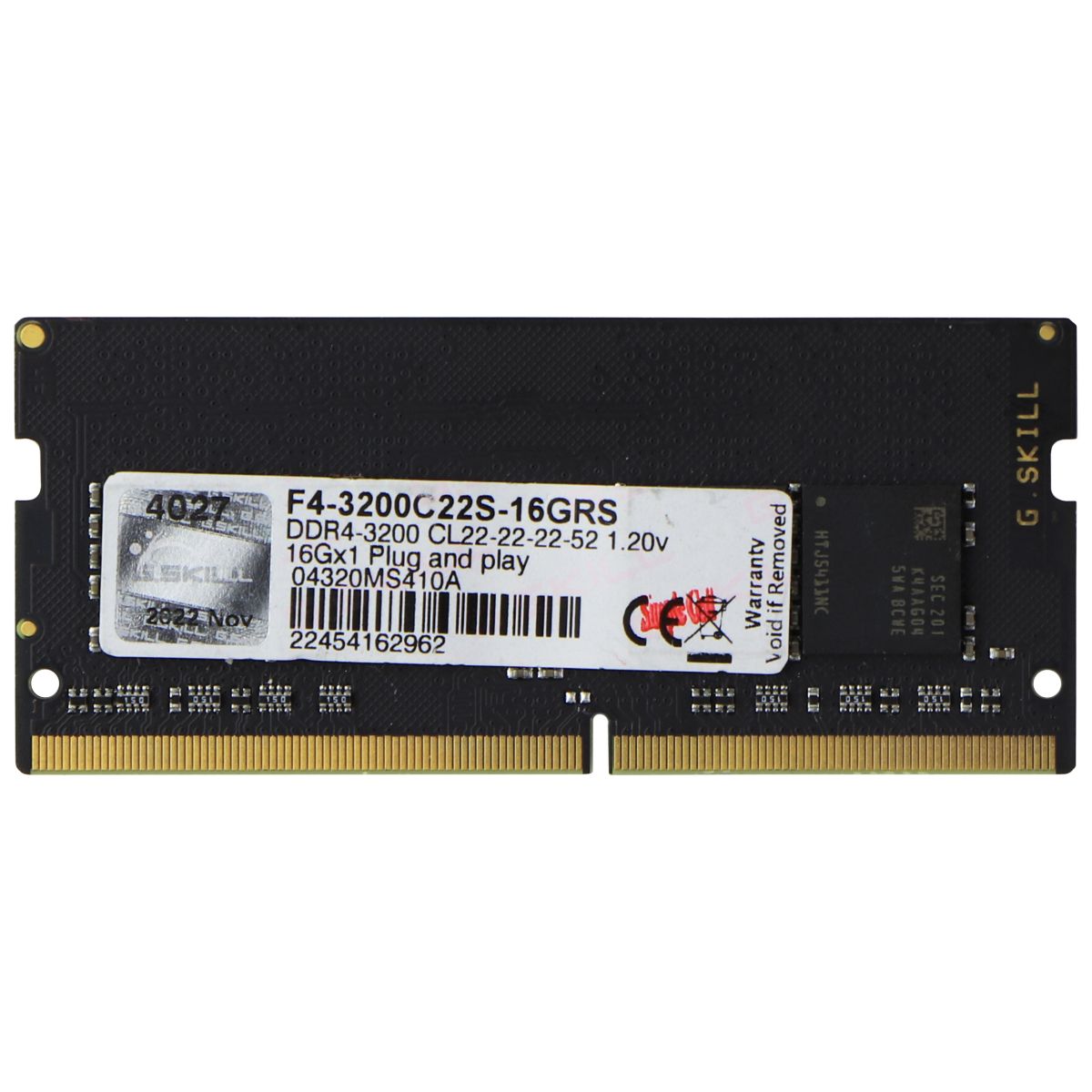 G.SKILL RipJaws DDR4 (16GB) 3200 PC RAM Memory (F4-3200C22S-16GRS) Computer Parts - Memory (RAM) G. Skill - Simple Cell Bulk Wholesale Pricing - USA Seller