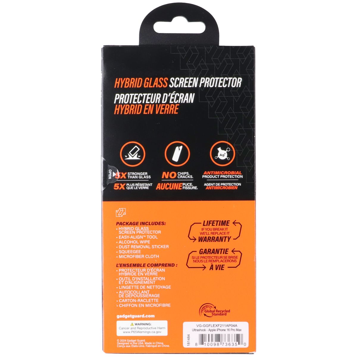 Gadget Guard Ultrashock Screen Protector for Apple iPhone 16 Pro Max Cell Phone - Screen Protectors Gadget Guard - Simple Cell Bulk Wholesale Pricing - USA Seller