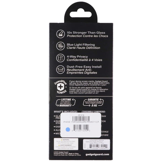 Gadget Guard Glass Pro Privacy Screen Protector for Apple iPhone 17 Air Cell Phone - Screen Protectors Gadget Guard - Simple Cell Bulk Wholesale Pricing - USA Seller