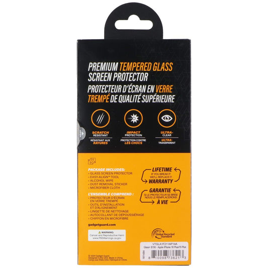 Gadget Guard Glass Screen Protector for Apple iPhone 16 Plus/15 Plus Cell Phone - Screen Protectors Gadget Guard - Simple Cell Bulk Wholesale Pricing - USA Seller